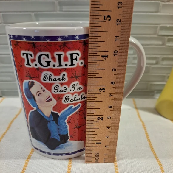 TGIF Coffee Tea Cup Mug Santa Barbara Design Studio, Unique Retro Style, Nice! - Picture 2 of 4